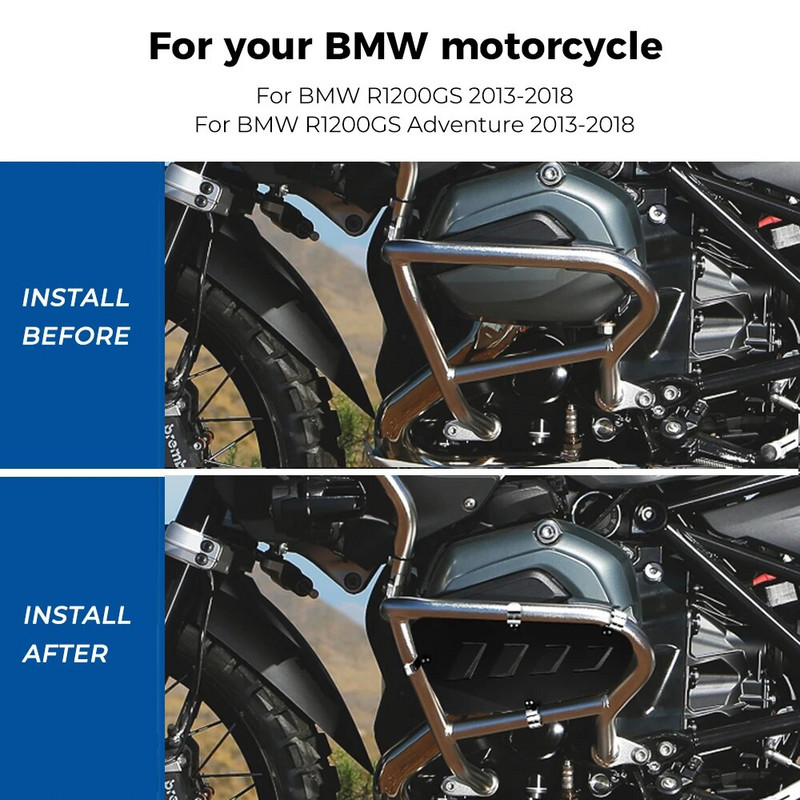 NERŪSĒJĀ TĒRAUDA CILINDU AIZSARDZĪGS BMW ATTIECĪBAS STIEŅIEM BMW R1200GS LC R1200GSA ADV 1200GS R1200 2013 2018 2014 2015 2016 2017