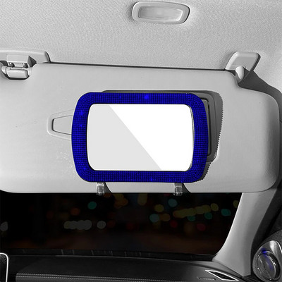 Rhinestonest autovisiiri kaunistus peegel, auto naiste meikpeegel, auto päikesevari Tagantvaate kosmeetiline peegel Bling autotarvikud