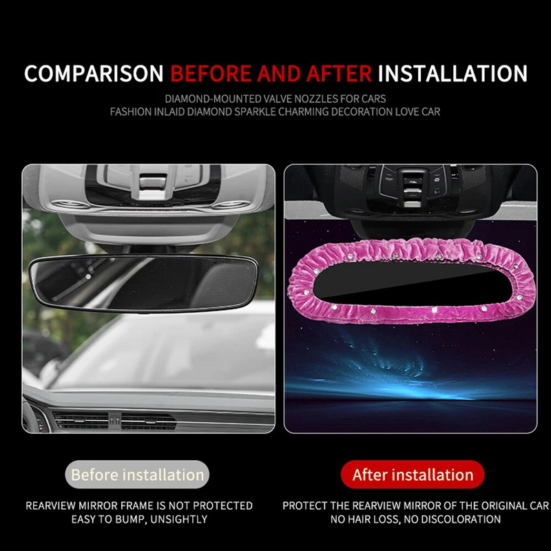 Auto teemant sisekujundus Palus auto tahavaatepeegli kate Plushie tagurduskaunistus stiil autotarvikud kingitus