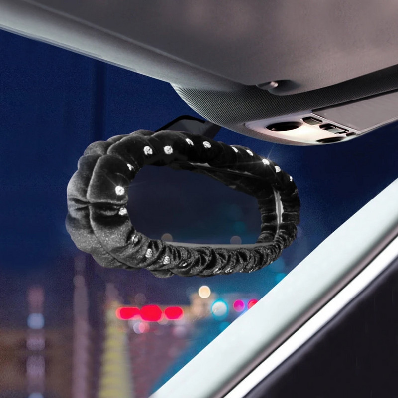 Automašīnas atpakaļskata spoguļa pārsegs Rhinestones, biezināšana, pagarināšana, plīša automašīnas iekšpuse