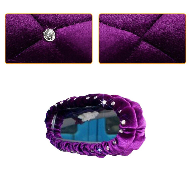 Automašīnas atpakaļskata spoguļa pārsegs Rhinestones, biezināšana, pagarināšana, plīša automašīnas iekšpuse