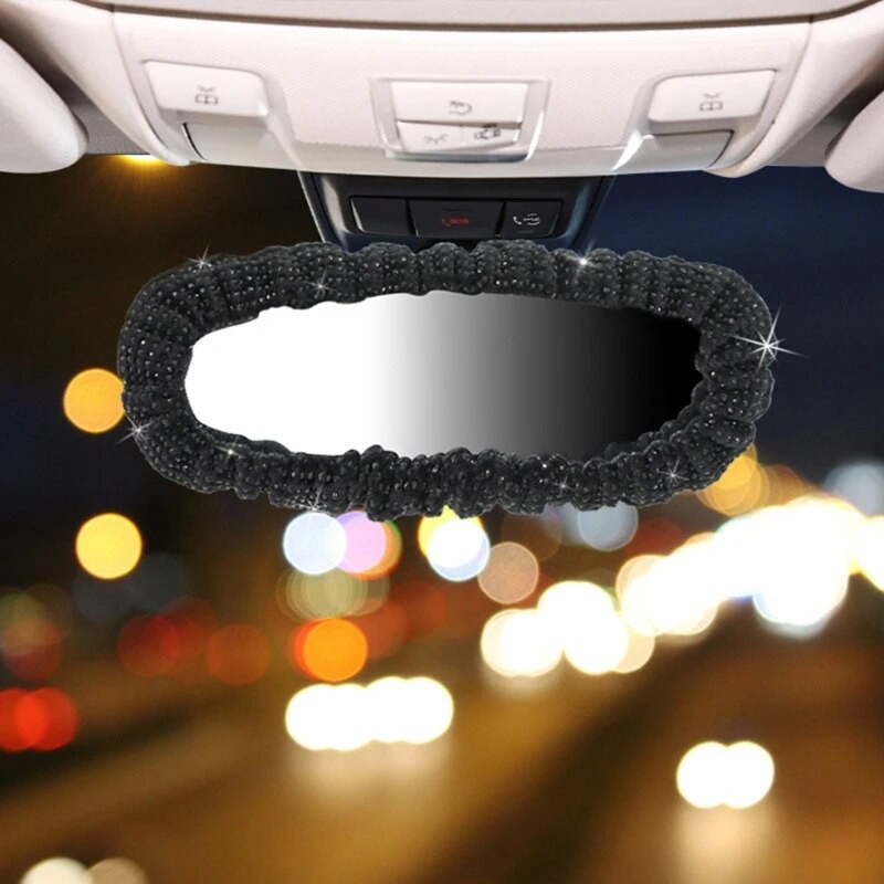 BF88 auto salongi tahavaatepeegli elastne riba kaitsekate Spetsiaalne dekoratiivne kriimustusvastane ümbris Bling Glitter tarvik