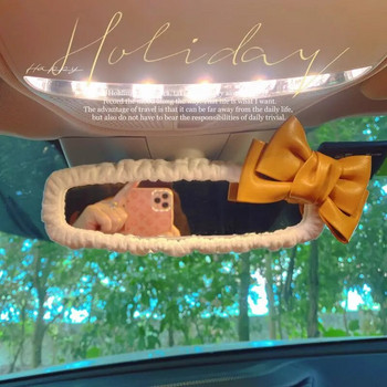 2023 Нов сладък комплект огледала за обратно виждане за кола Cartoon Bow Bear Car Reversing Mirror Set Универсална декорация на интериора на автомобила Жени