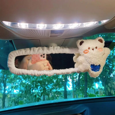 2023-as új aranyos autó visszapillantó tükör szett rajzfilm íj medve autós tolató tükör szett univerzális autó belső dekoráció női