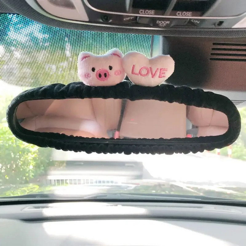 Armas auto tahavaatepeegli kaane multikas plüüsist jänesüda auto tahavaate peegli kaunistus tahavaate peegli korpuse tarvikud