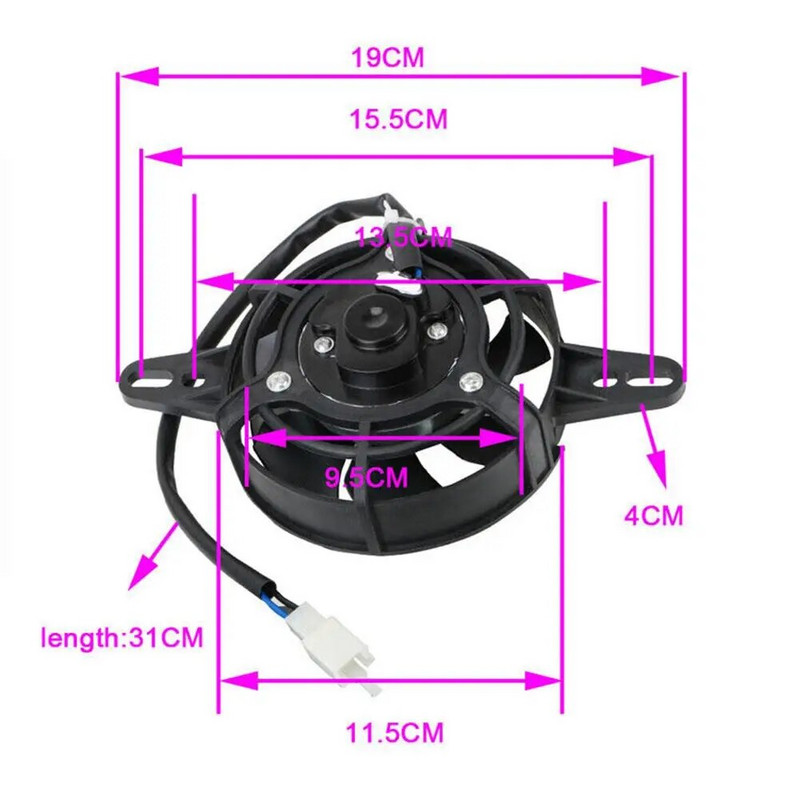 Elektrinio radiatoriaus terminio aušinimo ventiliatorius, skirtas Kinijos 200cc 250cc Quad ATV 4 Wheeler Go Kart Dirt Pit Motor Bike Motociklo UTV