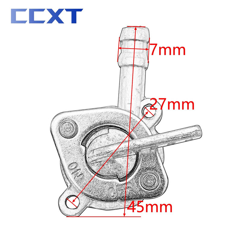 Διακόπτης καυσίμου καυσίμου μοτοσυκλέτας Petcock Βαλβίδα διαβατηρίου ON/OFF για Honda ATC70 ATC110 TRX125 TRX90 TRX70 CT CT90 CT110 Motocross