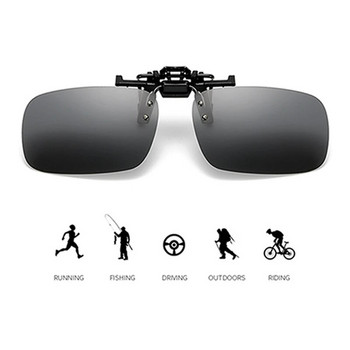 Нови поляризирани слънчеви очила с щипка за шофиране Лещи за нощно виждане Слънчеви очила Мъжки анти UVA UVB с калъф Аксесоари за кола Стил