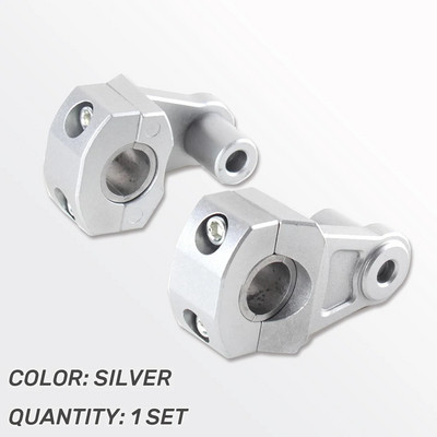 Motocikla 22 mm 28 mm stieņa skavas, paceltas stūres roktura stieņa stāvvadi, melni sudraba stiprinājuma stāvvada skava, netīrumi, motokrosa piederumi