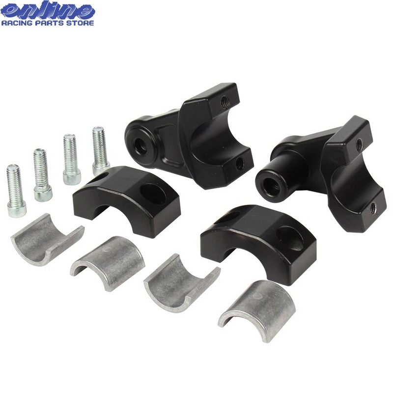 Motocikla 22 mm 28 mm stieņa skavas, paceltas stūres roktura stieņa stāvvadi, melni sudraba stiprinājuma stāvvada skava, netīrumi, motokrosa piederumi