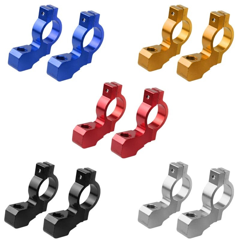 2 gab. Universāls motociklu velosipēds ATV aizmugurējā skata spoguļa kronšteins stiprinājuma adaptera turētāja skavas skrūve CNC alumīnija 22 mm 7/8 collu stūre