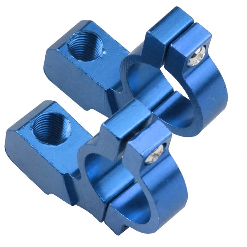 2 gab. Universāls motociklu velosipēds ATV aizmugurējā skata spoguļa kronšteins stiprinājuma adaptera turētāja skavas skrūve CNC alumīnija 22 mm 7/8 collu stūre