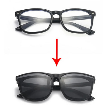 Поляризирани слънчеви очила с щипка Мъжки фотохромни очила за водач на кола Очила за нощно виждане Антиотблясъци Винтидж квадратни очила Oculos