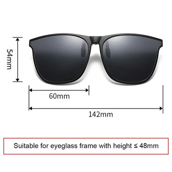 Polarized Clip σε ανδρικά γυαλιά ηλίου φωτοχρωμικά γυαλιά οδήγησης αυτοκινήτου γυαλιά νυχτερινής όρασης Anti Glare Vintage τετράγωνα γυαλιά Oculos
