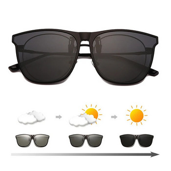 Летни поляризирани слънчеви очила с щипка UV400, фотохромни очила за водач на автомобил, очила за нощно виждане, антиотблясъци, ретро квадратни очила