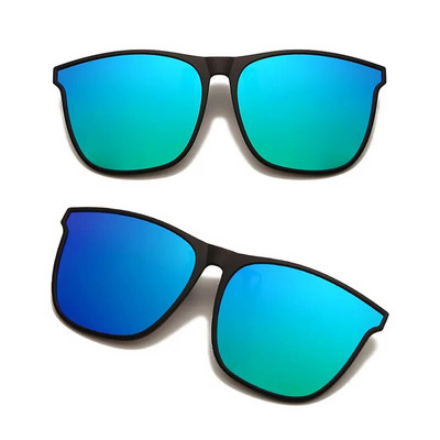 Летни поляризирани слънчеви очила с щипка UV400, фотохромни очила за водач на автомобил, очила за нощно виждане, антиотблясъци, ретро квадратни очила