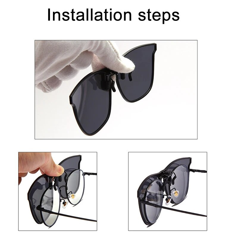 Καλοκαιρινό πολωμένο κλιπ σε γυαλιά ηλίου UV400 Φωτοχρωμικά γυαλιά οδήγησης αυτοκινήτου Γυαλιά νυχτερινής όρασης Αντιθαμβωτικά Vintage τετράγωνα γυαλιά