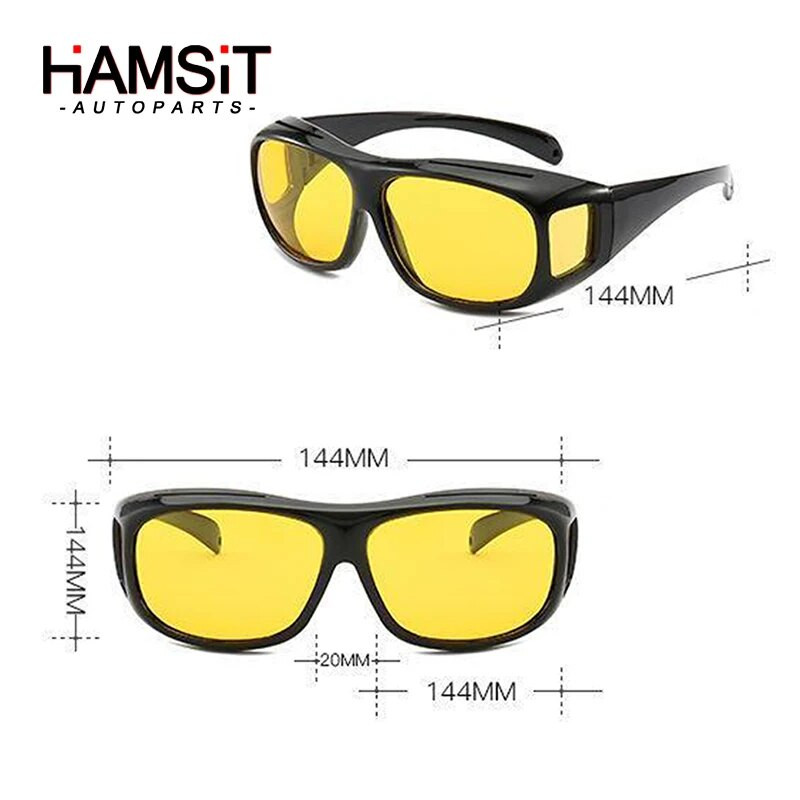 Hamsit Auto aksesuāri Nakts redzamība Vadītāja aizsargbrilles Pretspīduma polarizators Sievietēm Vīriešu Saulesbrilles Braukšana Nakts Braukšana Mode
