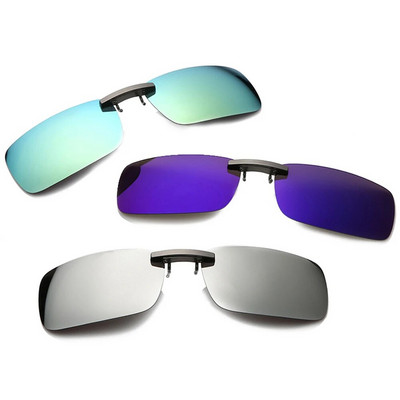 1PCS Detachable TAC Lens Driving Metal Polarized Clip On UV400 Sunglasses Car Driver Goggles Night Vision Glasses Unisex