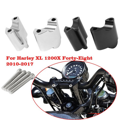 Για Harley Sportster XL1200X XL 1200 48 CNC Αλουμίνιο 2" Rise Handlebar Riser 1" Bar Heighten Block Extension Kit 2010-2022