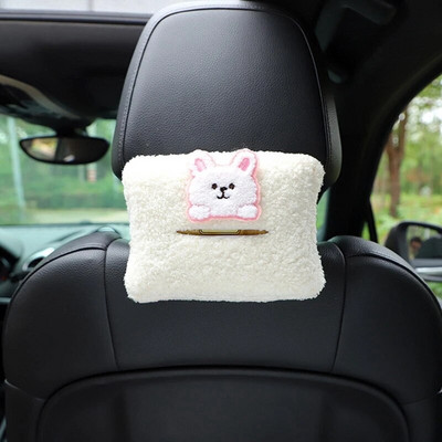 Car Tissue Box Χαριτωμένο Cashmere Bear Doll Napkin Tissue Paper Hold Styling Car Styling Portable Paper Package Case Θήκη χαρτοπετσέτας