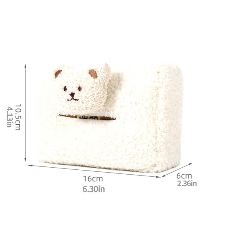 Car Tissue Box Χαριτωμένο Cashmere Bear Doll Napkin Tissue Paper Hold Styling Car Styling Portable Paper Package Case Θήκη χαρτοπετσέτας