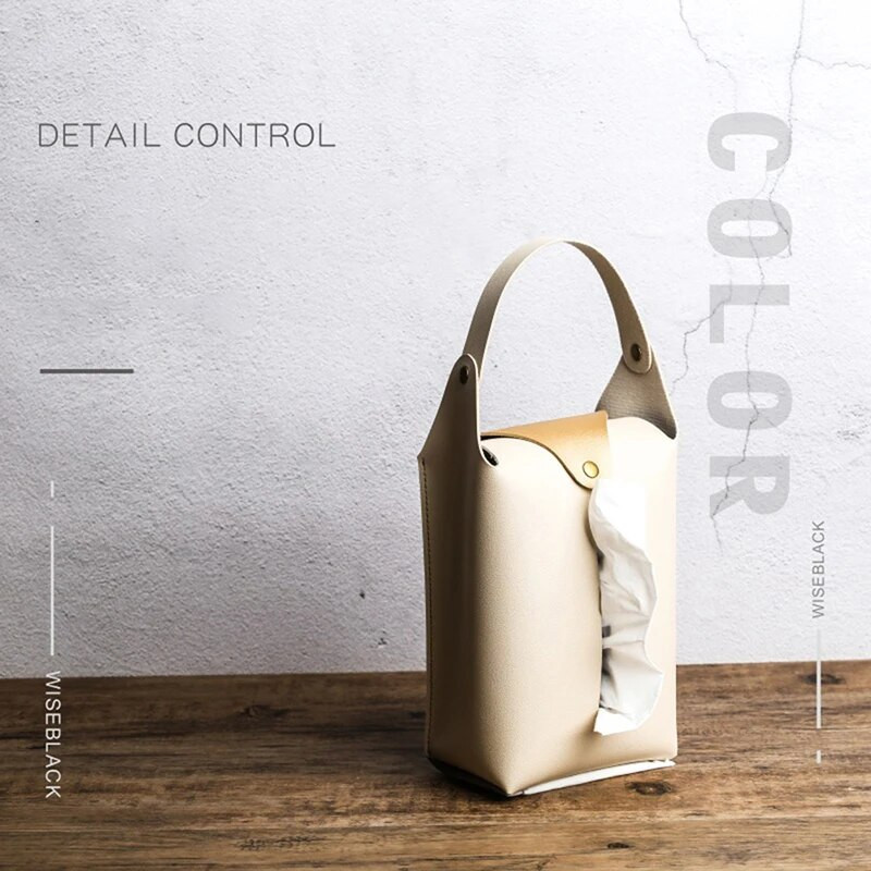 Automašīnas galvas balsta audu turētājs Ādas papīra dvieļu glabāšanas soma Ģimenes ceļojumu organizators Dekors transportlīdzekļa dekorēšanai salvešu futrālis