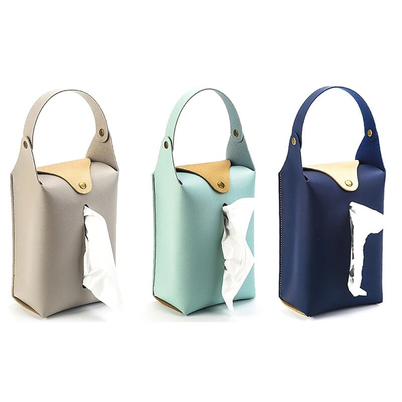 Automašīnas galvas balsta audu turētājs Ādas papīra dvieļu glabāšanas soma Ģimenes ceļojumu organizators Dekors transportlīdzekļa dekorēšanai salvešu futrālis