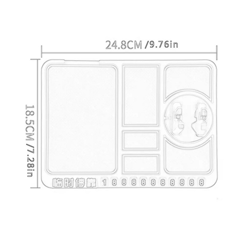 Daugiafunkcis automobilio neslystantis kilimėlis, neslystantis, lipnus ir neslystantis telefono laikiklis, silikoninis prietaisų skydelio automobilio kilimėlis