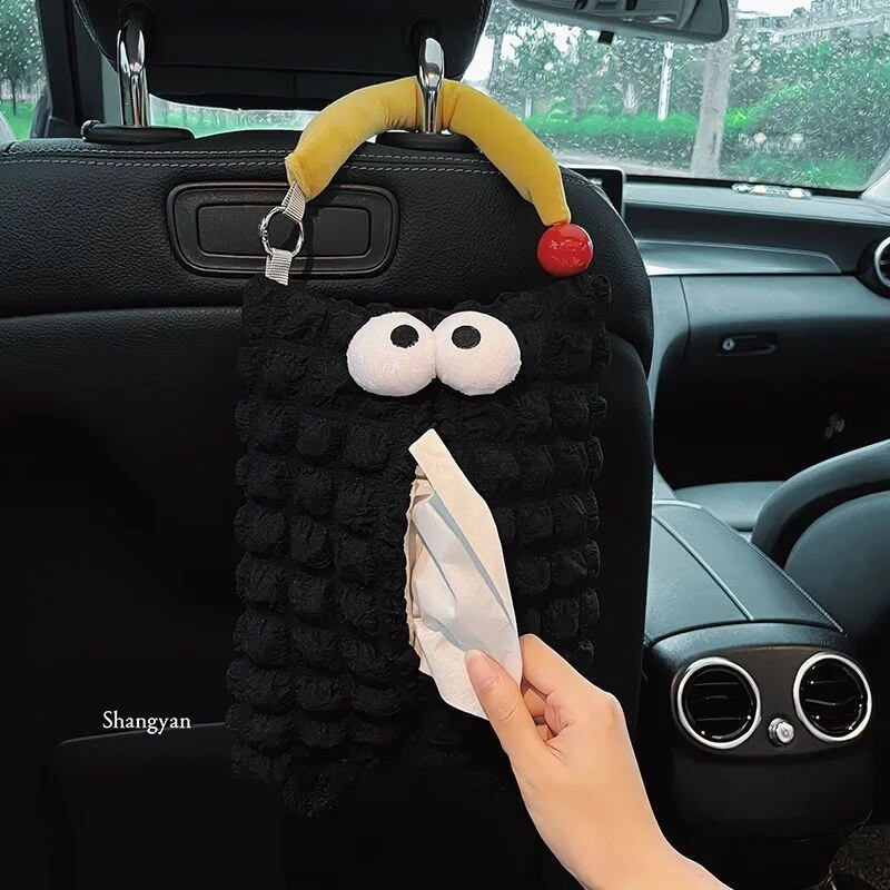 Auto salvešu kaste, automašīnas roku balstu kaste, papīra atvilktne, piekarināma tipa automašīnas glabātuve, radoša un jauka plīša automašīnas salona apdare