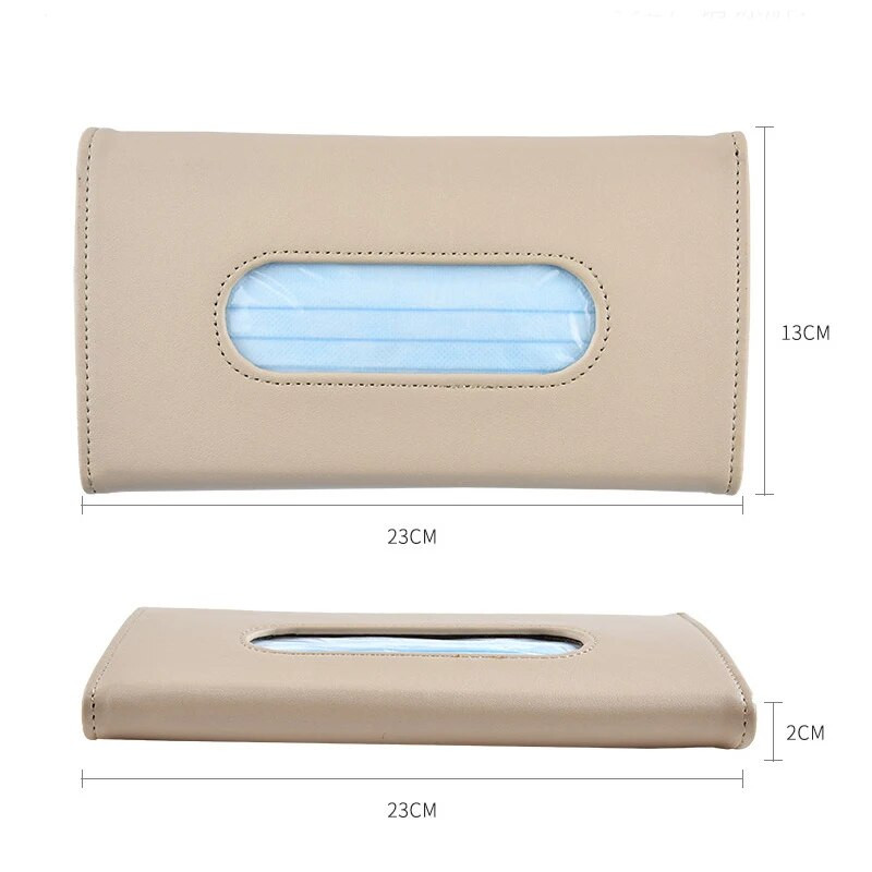 Automašīnas salvešu kastītes dvieļu komplekts automašīnas saulessargs PU ādas audu kastes turētājs Automašīnas salona glabāšana Informācijas panelis sēdekļa aizmugure automašīnas salvešu kaste