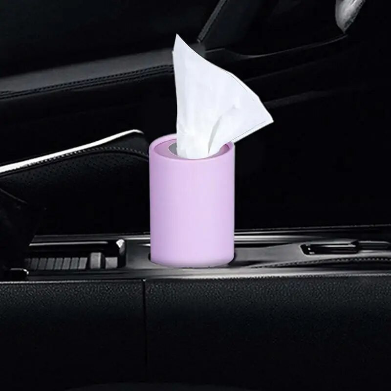 Automašīnas salvetes cilindra salvešu turētājs, apaļš krūzes turētājs, salvešu vāka kastes salvešu dozators automašīnas mājas birojam