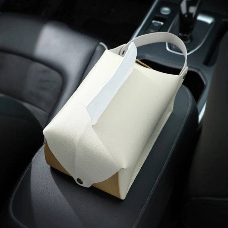 Automašīnas galvas balsta auduma futrāļa turētājs Ādas papīra dvieļu uzglabāšanas soma Ģimenes ceļojumu organizators Dekors transportlīdzekļa apdares salvešu futrālis