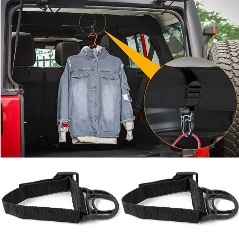 4 DB Kabát horogtartó Ruhaakasztó Jeep Wrangler TJ JK JL JT 1997-2023 Roll Bar Ruha Kalap Hook Autó Belső Kiegészítők