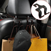 1 gab. Automašīnas sēdekļa galvas balsta āķis dubultā āķa tālruņa turētājs pakaramais glabāšanas organizators Universāls rokassomiņas somiņam, mētelim