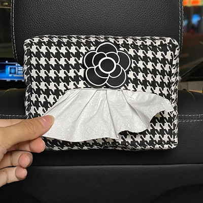 Χαριτωμένο Bowknot Grid Car Tissue Box Auto Seat Προσκέφαλο Κρεμαστή χάρτινη θήκη Tower Organizer Γυναικεία στυλ αυτοκινήτου Αξεσουάρ εσωτερικού χώρου