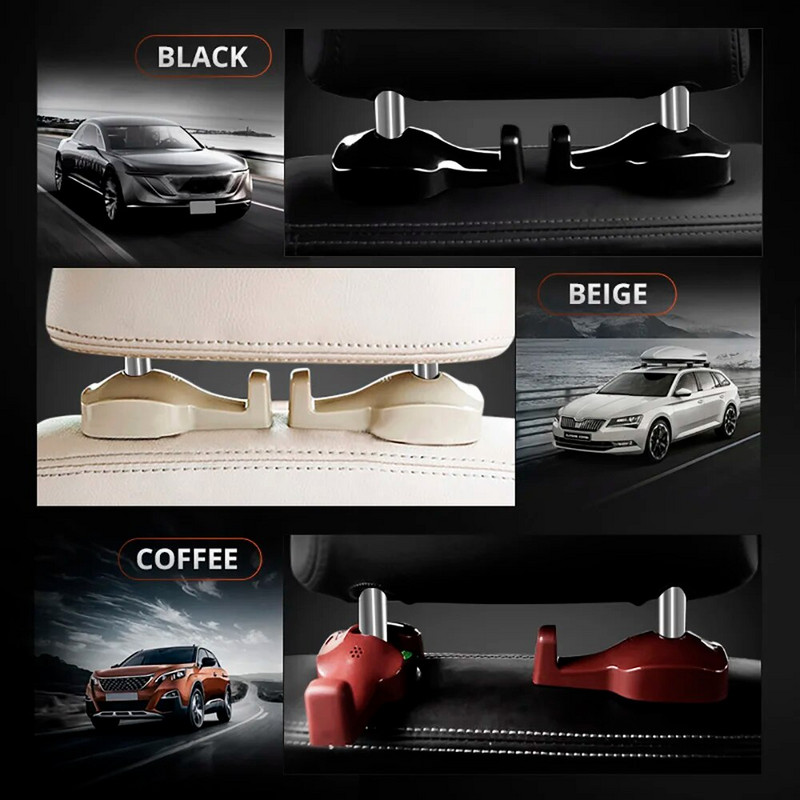 Κρεμάστρες προσκέφαλου αυτοκινήτου για ρούχα και τσάντες (2 τμχ/σετ)