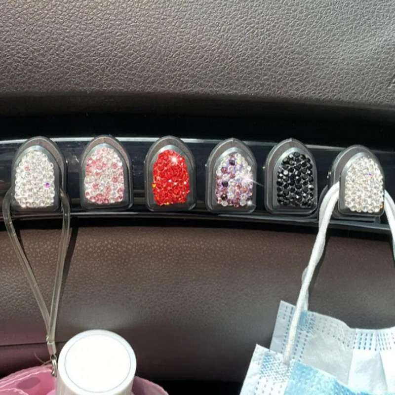 Αξιόπιστη κρεμάστρα αυτοκινήτου, ανθεκτική στη φθορά, ευρεία εφαρμογή Ενσωματωμένη οργάνωση καλωδίου Rhinestone Κρεμάστρα αυτοκινήτου Γάντζος αυτοκινήτου Γάντζος αυτοκινήτου