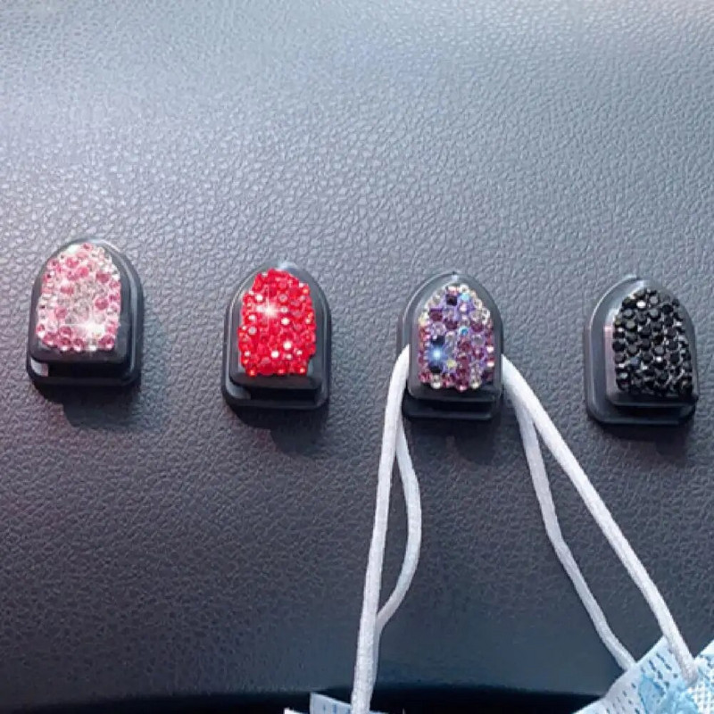 Αξιόπιστη κρεμάστρα αυτοκινήτου, ανθεκτική στη φθορά, ευρεία εφαρμογή Ενσωματωμένη οργάνωση καλωδίου Rhinestone Κρεμάστρα αυτοκινήτου Γάντζος αυτοκινήτου Γάντζος αυτοκινήτου