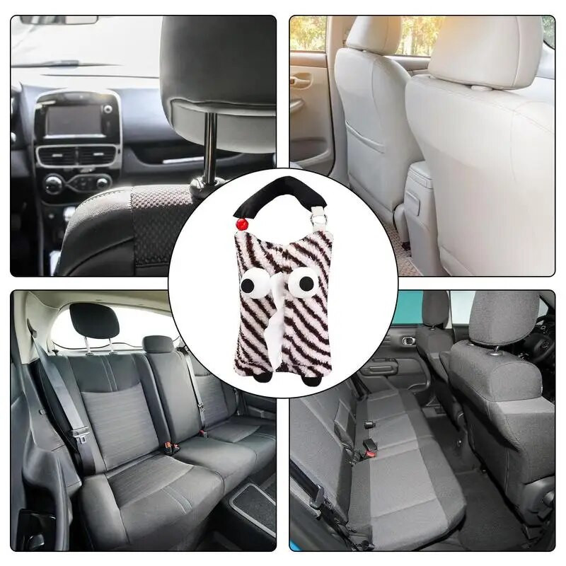 Automašīnu aksesuāri Jaunums automašīnu dekorēšanai plīša salvešu turētājs Mīlīgs automašīnas salvešu turētājs Smieklīgs pakarināms spraudņa dizains automašīnas aizmugurējam sēdeklim