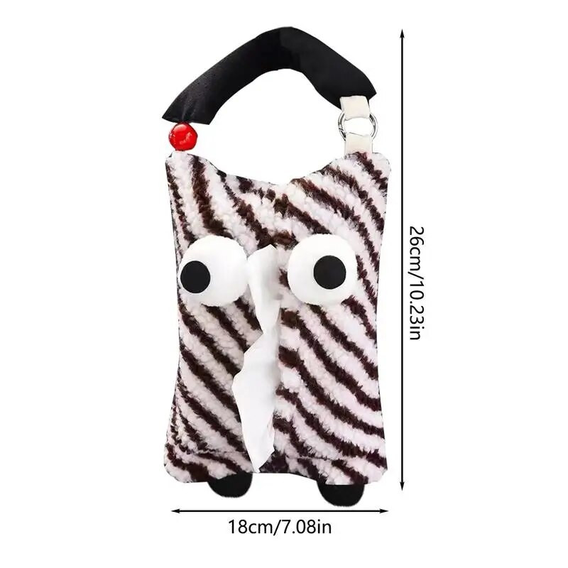 Automašīnu aksesuāri Jaunums automašīnu dekorēšanai plīša salvešu turētājs Mīlīgs automašīnas salvešu turētājs Smieklīgs pakarināms spraudņa dizains automašīnas aizmugurējam sēdeklim