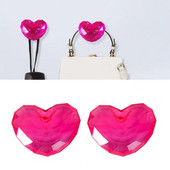 2 τμχ Κλιπ σε σχήμα καρδιάς Θήκη κλειδιού με γάντζο αυτοκινήτου Χαριτωμένη διακόσμηση Αυτοκόλλητη κρεμάστρα αποθήκευσης για πλαστική σακούλα