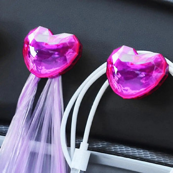 2 τμχ Κλιπ σε σχήμα καρδιάς Θήκη κλειδιού με γάντζο αυτοκινήτου Χαριτωμένη διακόσμηση Αυτοκόλλητη κρεμάστρα αποθήκευσης για πλαστική σακούλα