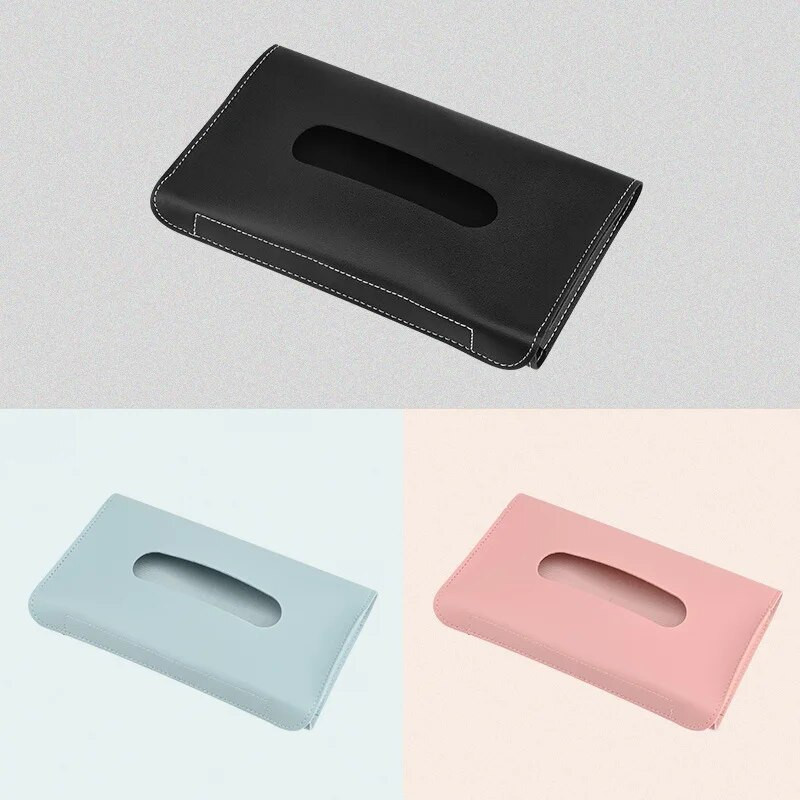 Autókendős doboz PU bőr autós napellenző akasztós tartó papírzsebkendős doboz autó belső tároló dekoráció autós kiegészítők