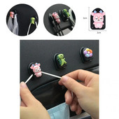 6 τμχ Δημιουργική κρεμάστρα αποθήκευσης αυτοκινήτου Πολυλειτουργική ελαφριά αυτόματη κρεμάστρα αυτοκόλλητη μάσκα τσάντα καλωδίου USB Γάντζος Auto Organizer