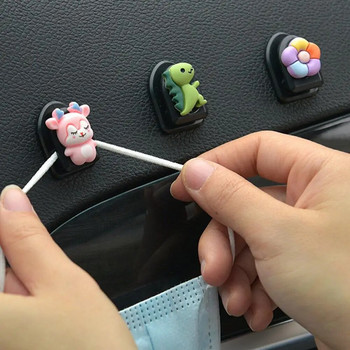 6 бр. Творческа закачалка за съхранение на автомобили Многофункционална лека автоматична закачалка Sticky Masque USB кабелна чанта Автоматичен органайзер Кука