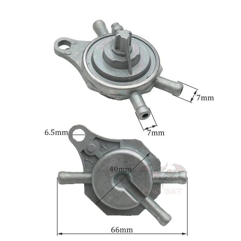 Išjungimo jungiklis degalų siurblys GY6 karbiuratorius Kinijos motoroleris Go Kart Mopedas ATV Petcock 4 krypčių kuro vožtuvas Petcock vakuuminis vožtuvas
