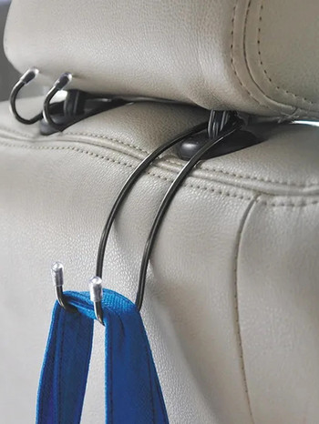 1 бр. Кука за кола Двойна кука за съхранение на облегалката на автомобилната седалка от масивна неръждаема стомана
