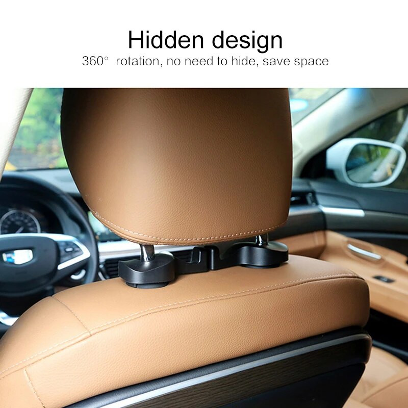 2 ΤΕΜ Κρεμάστρα πλάτης καθίσματος με γάντζο προσκέφαλου αυτοκινήτου για τσάντα τσάντα Πορτοφόλι Παντοπωλείο Φορητά πολυλειτουργικά κλιπ Κλιπ αυτοκινήτου Styling