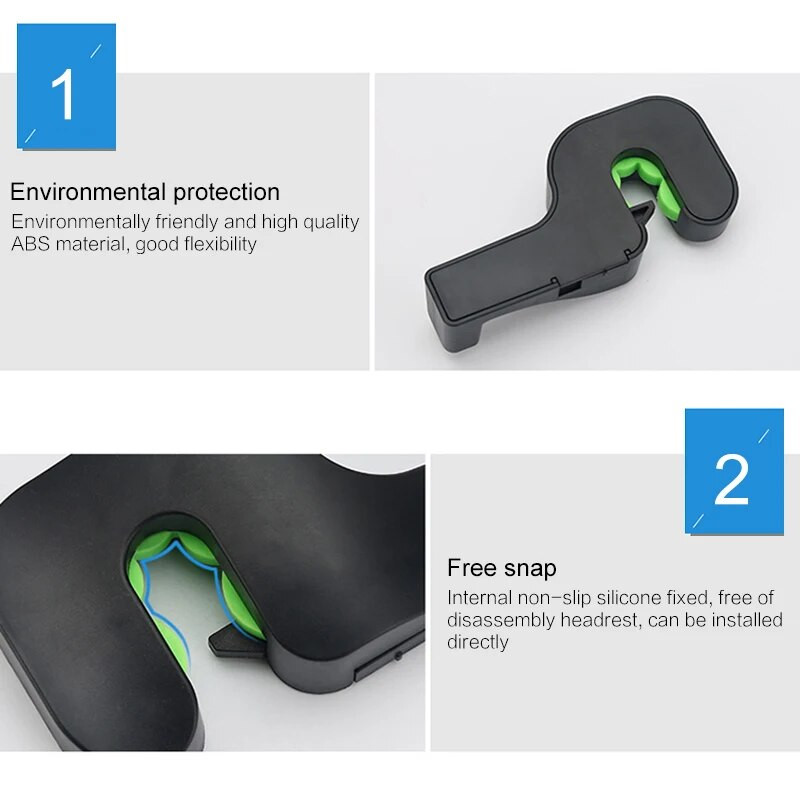 2 ΤΕΜ Κρεμάστρα πλάτης καθίσματος με γάντζο προσκέφαλου αυτοκινήτου για τσάντα τσάντα Πορτοφόλι Παντοπωλείο Φορητά πολυλειτουργικά κλιπ Κλιπ αυτοκινήτου Styling